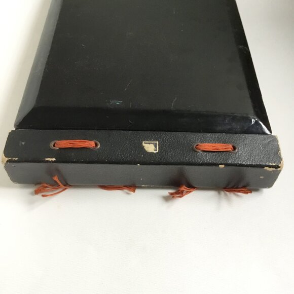 Vintage Japanese Black Lacquer Pagoda Hand Painted Photo Album Scrap Book - Picture 3 of 11